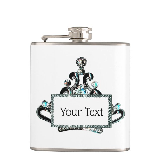 Personalized “Royal Tiara” Hip Flask (Front)