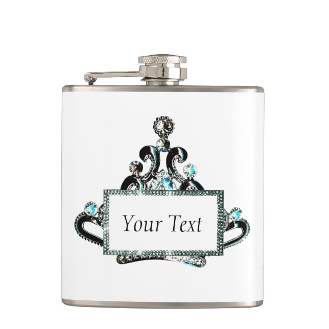 Personalized “Royal Tiara” Hip Flask (Front)