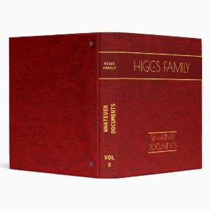 Personalized Royal Velvet Family Documents Binder