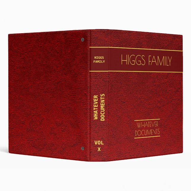 Personalized Royal Velvet Family Documents Binder (Background)