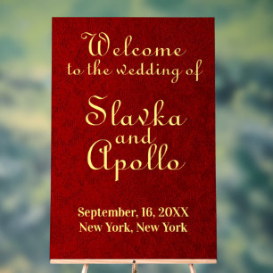 Personalized Royal Velvet Wedding Welcome Sign