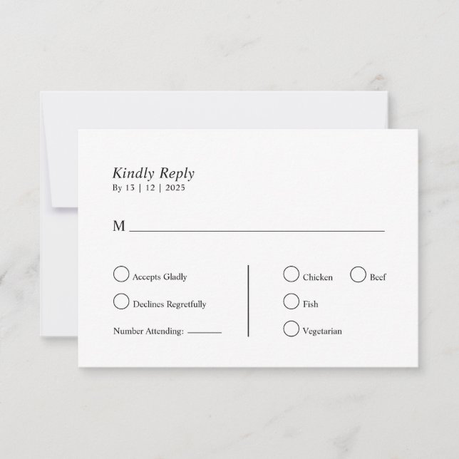 Personalized  RSVP card (Front)
