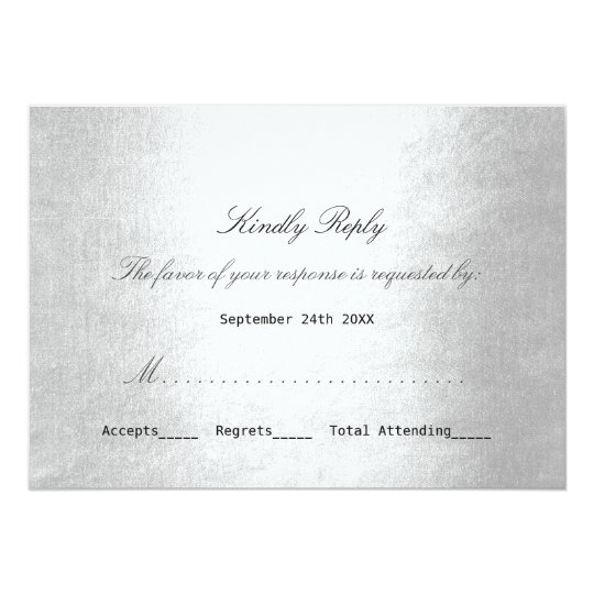 Personalized RSVP Silver Minimalism Delicate Scrip Invitation