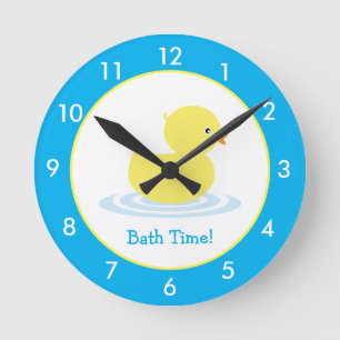 Personalized Rubber Duck Bathroom Custom Round Clo Round Clock