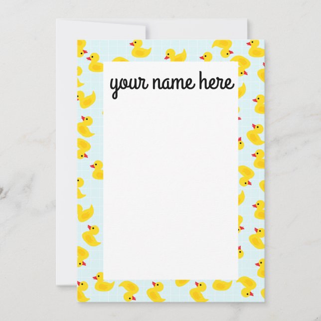 Personalized Rubber Ducky Notecards (Front)