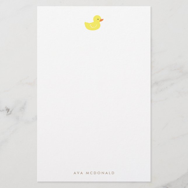 Personalized | Rubber Ducky Stationery (Front)