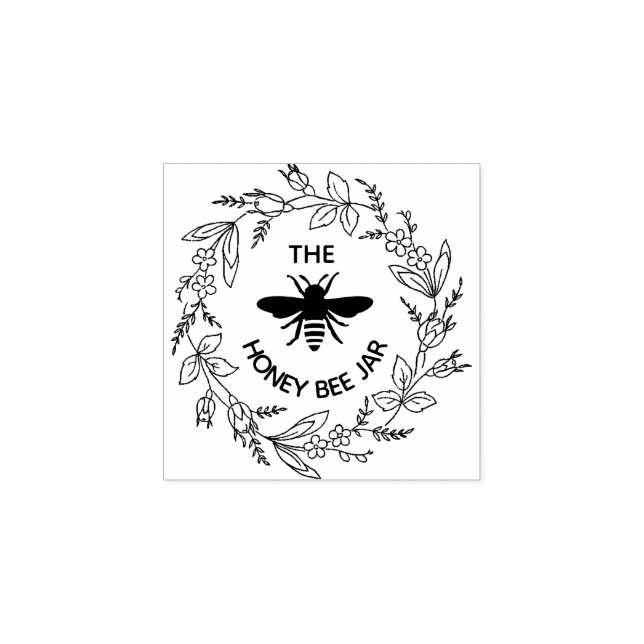Personalized Rubber Stamp - HoneyBee Jar (Imprint)