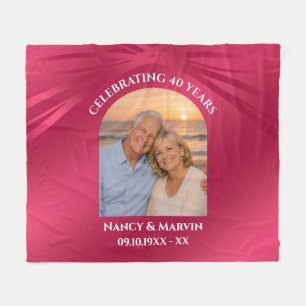 Personalized Ruby 40th Anniversary Arch Photo Gift Fleece Blanket