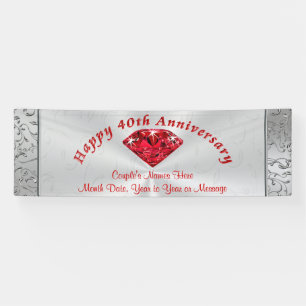 Personalized Ruby 40th Anniversary Banners