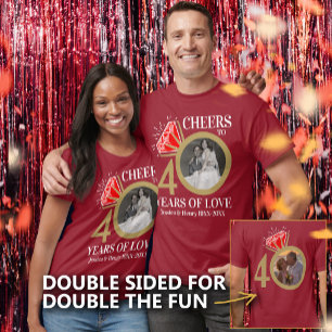 Personalized ruby anniversary then now photo ring T-Shirt