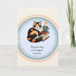 Personalized Ruby Cat Magical Folded Greeting Card