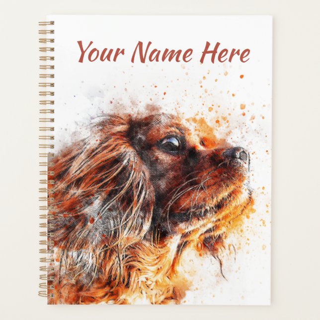 Personalized Ruby Cavalier King Charles Dog Planner (Front)