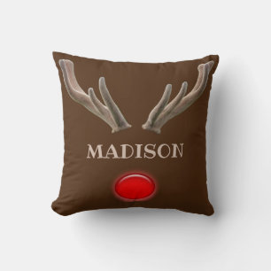 personalized Rudolph Throw Pillow