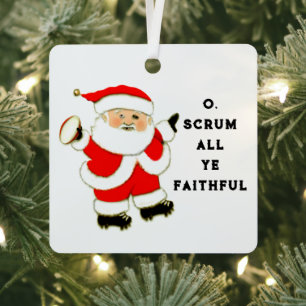 personalized rugby Christmas Metal Ornament
