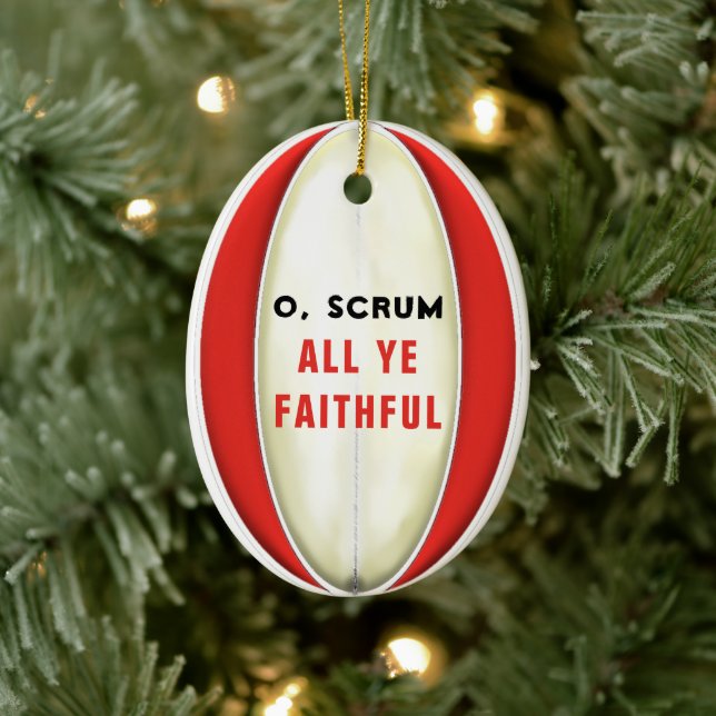 Personalized Rugby Collectable Ceramic Ornament (Tree)