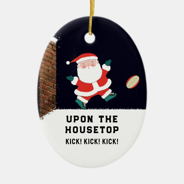 Personalized Rugby Collectable Ceramic Ornament (Front)