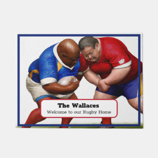 Personalized Rugby Enthusiast's Door Mat