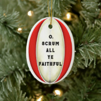 Personalized Rugby Gift Ceramic Ornament