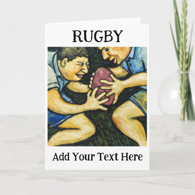 Personalized Rugby Greeting Card (Front)