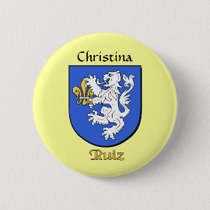 Personalized Ruiz Historical Shield 2 Inch Round Button