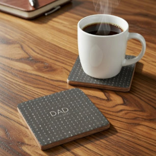 Personalized Runic Symbols Stone Coaster for Dads