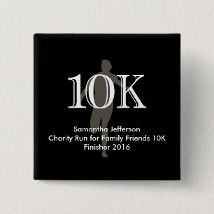 Personalized Runner 10k Cross-Country Keepsake 2 Inch Square Button