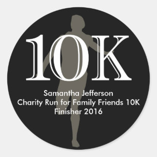 Personalized Runner 10k Cross-Country Keepsake Classic Round Sticker