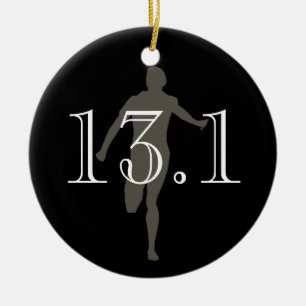 Personalized Runner 13.1 Half Marathon Keepsake Ceramic Ornament
