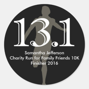 Personalized Runner 13.1 Half Marathon Keepsake Classic Round Sticker