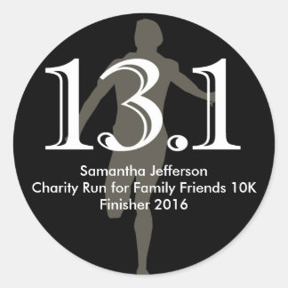Personalized Runner 13.1 Half Marathon Keepsake Classic Round Sticker