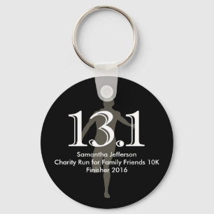 Personalized Runner 13.1 Half Marathon Keepsake Keychain