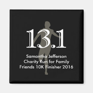 Personalized Runner 13.1 Half Marathon Keepsake Magnet
