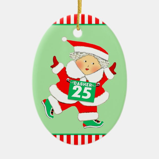 Personalized Runner Collectable Ceramic Ornament (Front)