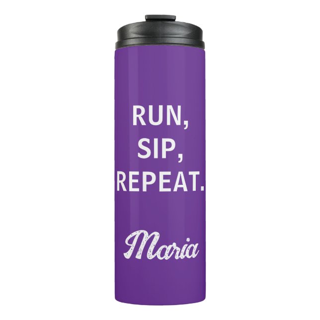Personalized Runner Water Bottle Custom Name  (Front)