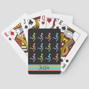 Personalized Runners Running Add Text Template Playing Cards