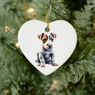 Personalized Russell Terrier Puppy Ceramic Ornament