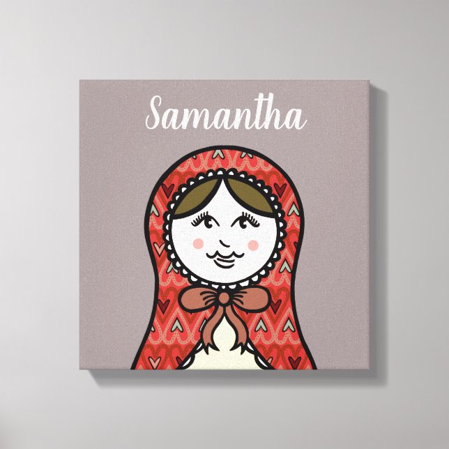 Personalized Russian Nesting Doll Matryoshk Canvas Print (Front)