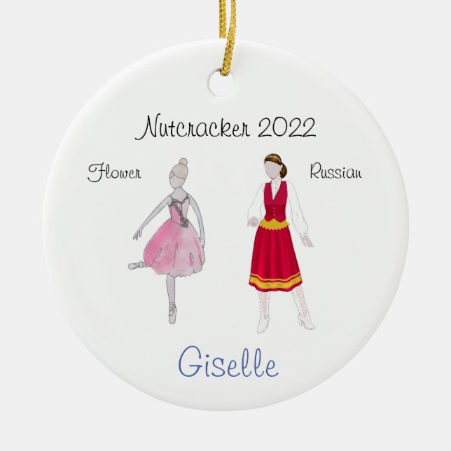 Personalized Russian Trepak/Flower Keepsake  Ceram Ceramic Ornament (Front)