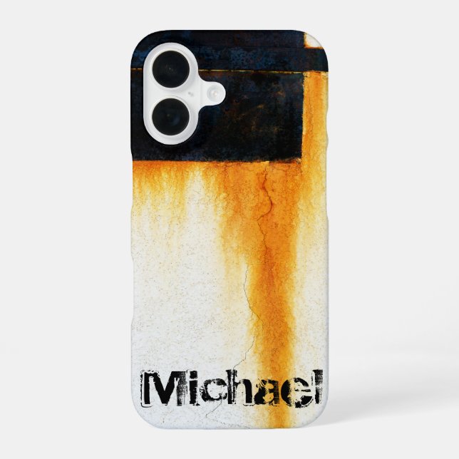 Personalized  -  Rusted Bar Wall iPhone 16 Case (Back)