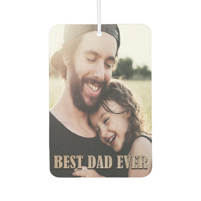 Personalized Rustic 2 Photo Best Dad Ever Air Freshener (Front)