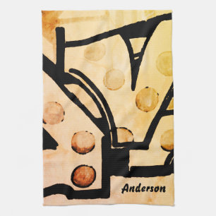 Personalized Rustic Abstract Kitchen Towel
