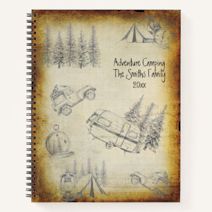 Personalized Rustic Adventure Camping  Notebook