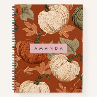 Personalized Rustic Autumn Pumpkin Harvest  Notebook