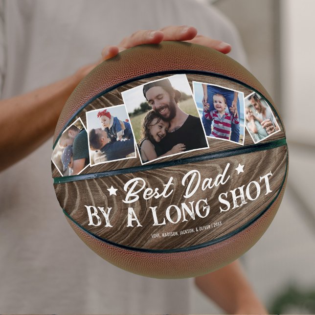 Personalized Rustic “Best Dad by a Long Shot” Basketball (Creator Uploaded)