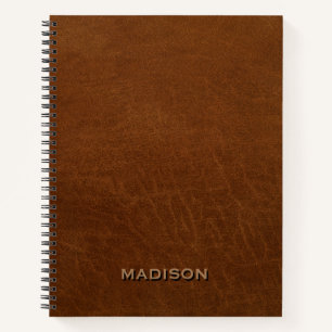 Personalized Rustic Brown Leather Notebook