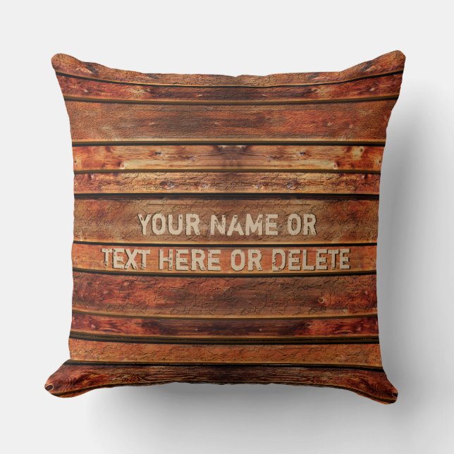 Personalized Rustic Cabin Pillows with YOUR TEXT (Front)