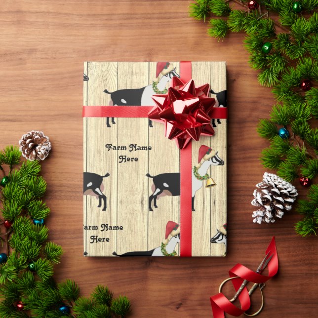 Personalized Rustic Christmas Alpine Dairy Goat Wrapping Paper (Holiday Gift)