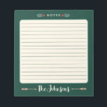 Personalized Rustic Christmas Camping Lake Notepad<br><div class="desc">A rustic, hand-drawn Christmas design with cozy and cute illustrations of camping and lake life. Colours include traditional Christmas colours of green, red and white, as well as dark teal and mint green. This ornament can be personalized with monogram initials, a family name or other custom text. A great holiday...</div>