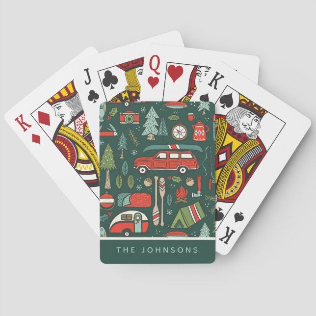 Personalized Rustic Christmas Playing Cards (Back)