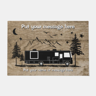 Personalized Rustic Class A RV Wood Design Doormat
